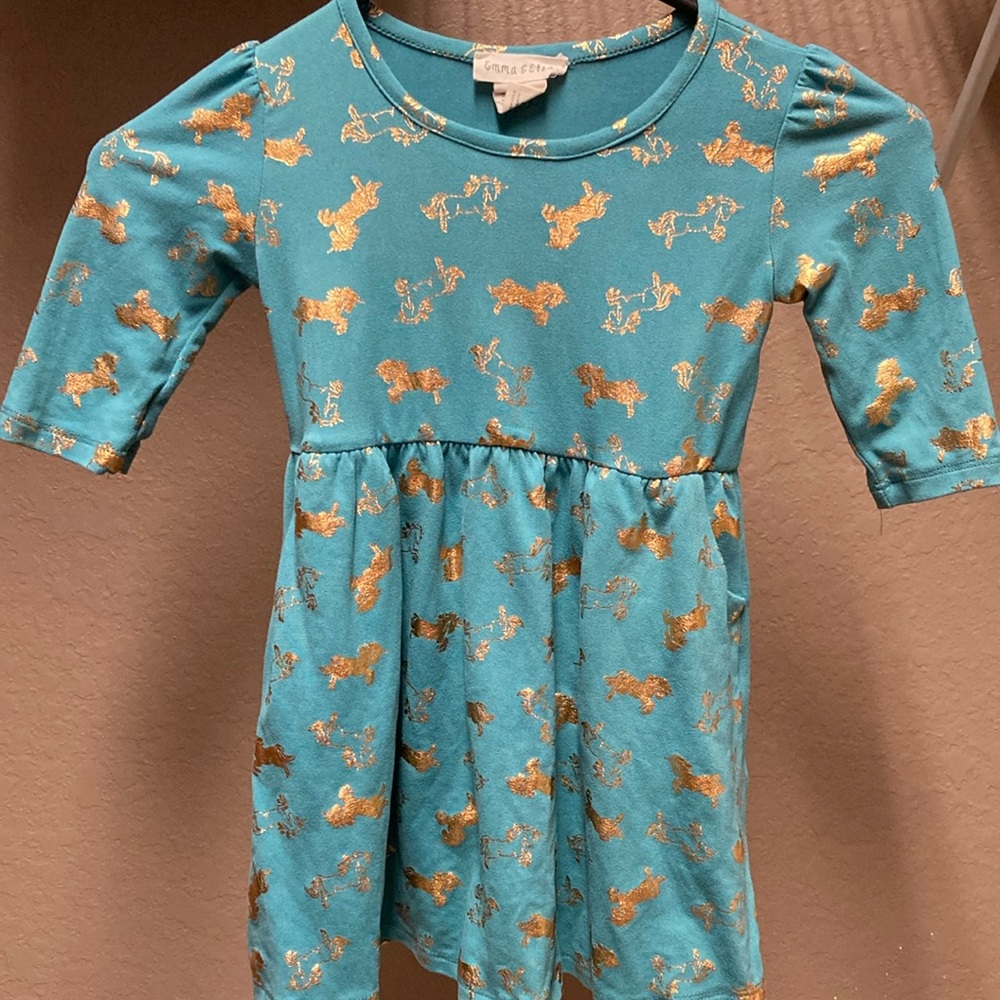Emma & Elsa Girls Unicorn Dress 3T With Pockets
